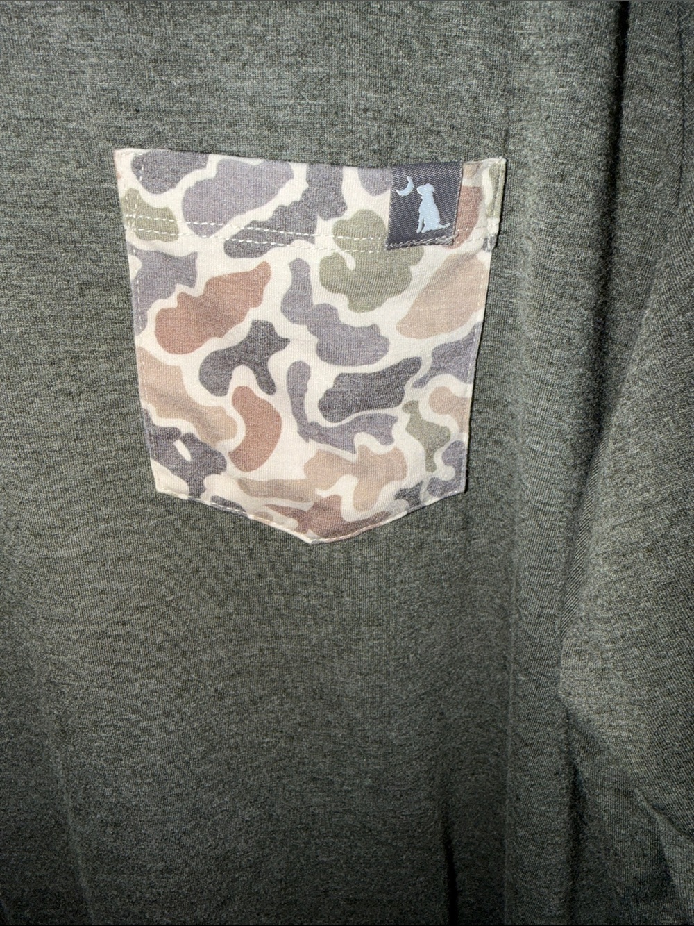 Local Boy Outfitters Long Sleeve Crewneck with Camo Chest Pocket - green/gray - Picture 2 of 4